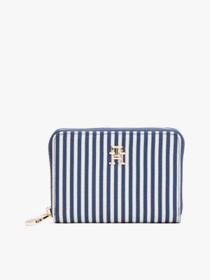 multi stripe zip-around wallet for women tommy hilfiger