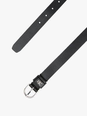 black essential leather belt for women tommy hilfiger