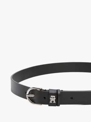 black essential leather belt for women tommy hilfiger