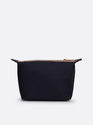 blue th monogram signature zip washbag for women tommy hilfiger