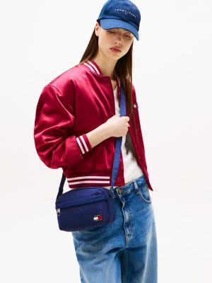 blue essential logo crossbody bag for women tommy jeans