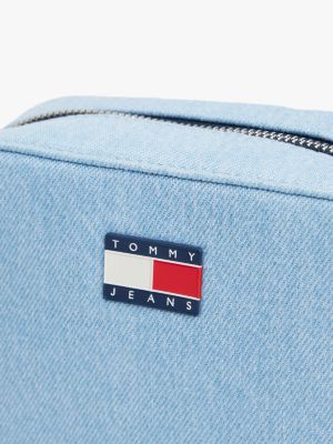 petit sac bandoulière essential en denim bleu pour femmes tommy jeans