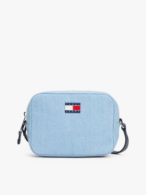 blue essential crossbody cameratas van denim voor dames - tommy jeans