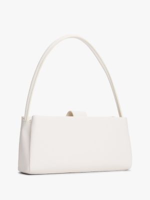 white logo plaque shoulder bag for women tommy jeans