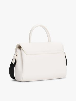 white top handle flap crossbody bag for women tommy jeans