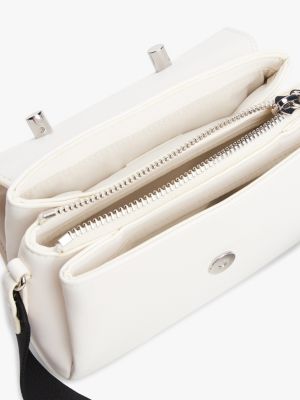 sac bandoulière à rabat blanc pour femmes tommy jeans