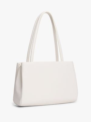 white logo plaque tote bag for women tommy jeans