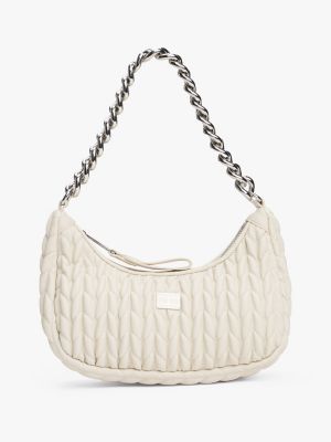 sac bandoulière iconic matelassé white pour femmes tommy jeans