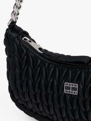 sac bandoulière iconic matelassé bleu pour femmes tommy jeans