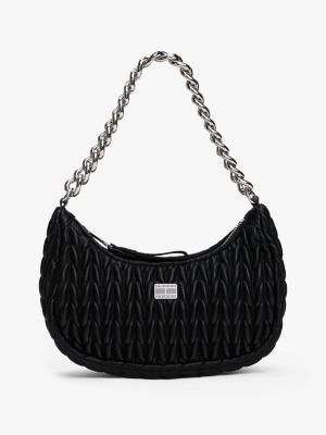 blue iconic quilted shoulder bag for women tommy jeans