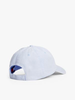 blue logo embroidery baseball cap for women tommy jeans