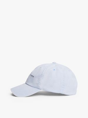 blue logo embroidery baseball cap for women tommy jeans