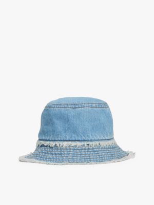 sombrero de pescador heritage de algodón azul de mujeres tommy jeans