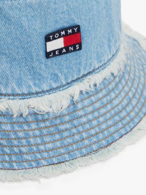 sombrero de pescador heritage de algodón azul de mujeres tommy jeans