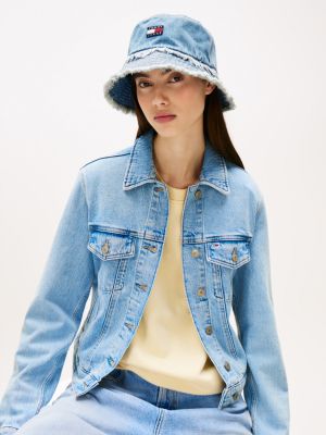 blue heritage bucket hat for women tommy jeans