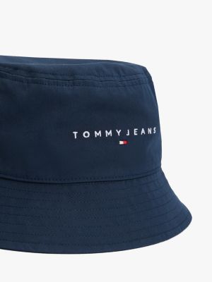 blue logo embroidery bucket hat for women tommy jeans