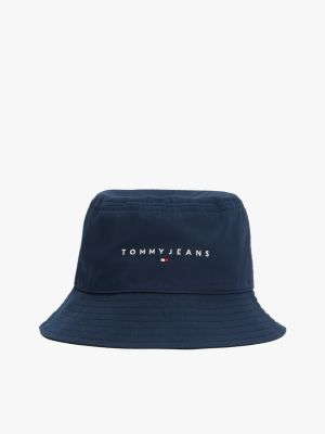 blue logo embroidery bucket hat for women tommy jeans