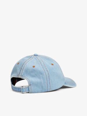 cappello da baseball heritage in denim blu da donne tommy jeans