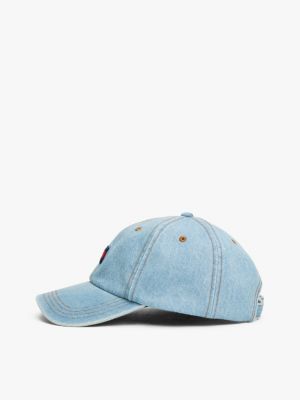 cappello da baseball heritage in denim blu da donne tommy jeans