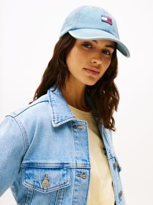 cappello da baseball heritage in denim blu da donne tommy jeans