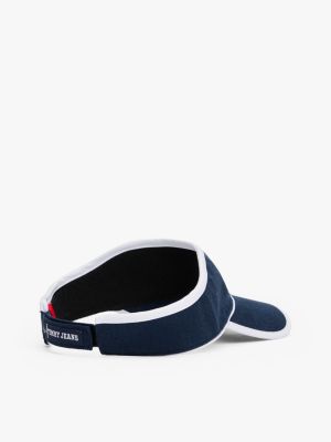 blue crest logo visor for women tommy jeans