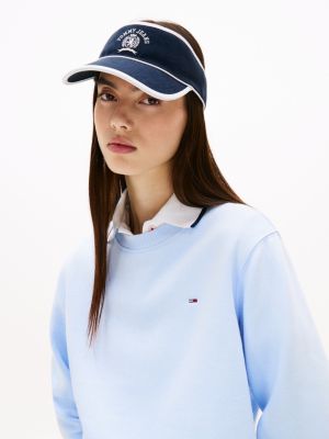 blue crest logo visor for women tommy jeans