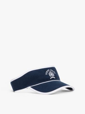 blue crest logo visor for women tommy jeans