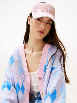 rosa visor mit wappen-logo für damen - tommy jeans