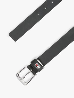 ceinture heritage en cuir noir pour femmes tommy jeans