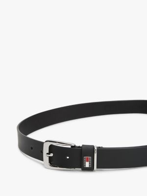 ceinture heritage en cuir noir pour femmes tommy jeans