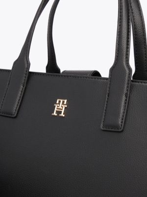 black th soft crossbody satchel for women tommy hilfiger