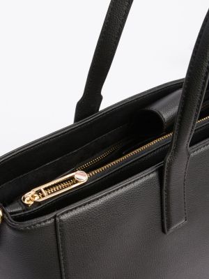 satchel th soft con tracolla nero da donne tommy hilfiger