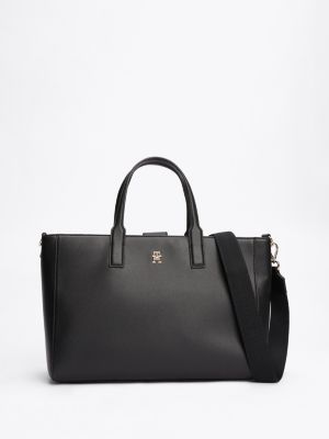 sac bandoulière th soft black pour femmes tommy hilfiger