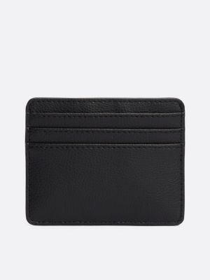 black th soft credit card holder for women tommy hilfiger