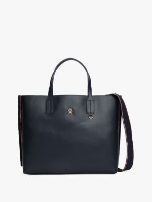 sac à bordure emblématique et monogramme th blue pour femmes tommy hilfiger