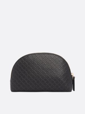 black th monogram debossed washbag for women tommy hilfiger