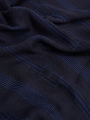 blau essential flag schal mit fransen für damen - tommy hilfiger