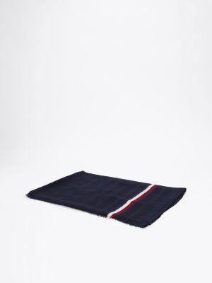 blau essential flag schal mit fransen für damen - tommy hilfiger