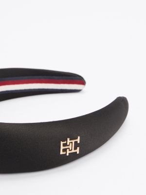 schwarz chic haarreif mit th-monogramm für damen - tommy hilfiger