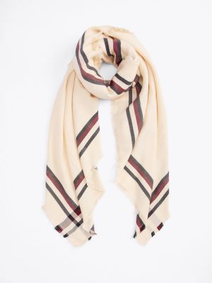 multi essential flag jacquard square scarf for women tommy hilfiger