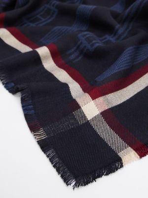 multi essential flag jacquard square scarf for women tommy hilfiger