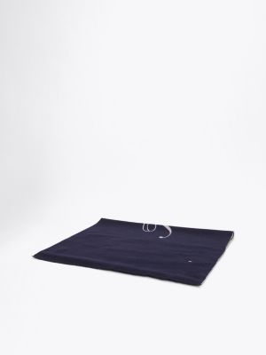 blue chic logo frayed scarf for women tommy hilfiger