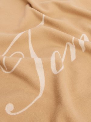 écharpe chic effilochée à logo beige pour femmes tommy hilfiger
