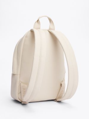 white essential logo plaque dome backpack for women tommy jeans