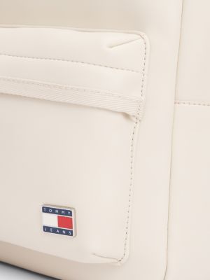 biały kopułowy plecak essential z plakietką z logo dla kobiety - tommy jeans