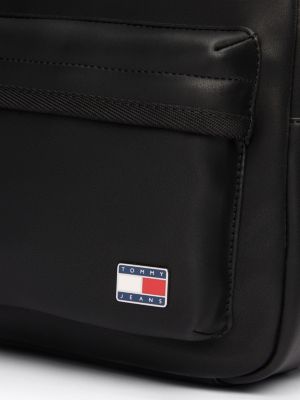 schwarz essential kuppelförmiger rucksack mit logo für damen - tommy jeans