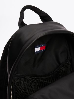 black essential logo plaque dome backpack for women tommy jeans