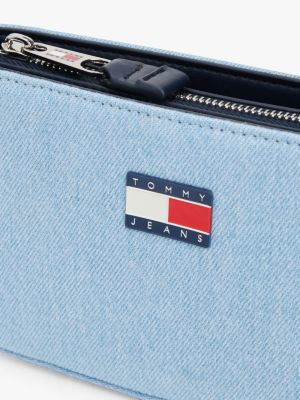 blue essential denim shoulder bag for women tommy jeans