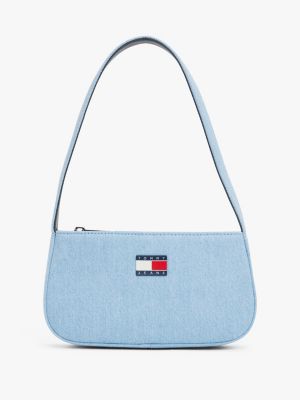 blue essential denim shoulder bag for women tommy jeans