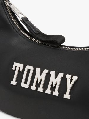 black metal logo shoulder bag for women tommy jeans